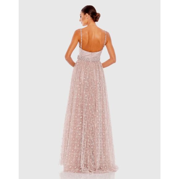 Mac Duggal Pink Rhinestone Embellished Sweetheart Neckline Gown US 6 $598 - Picture 3 of 11